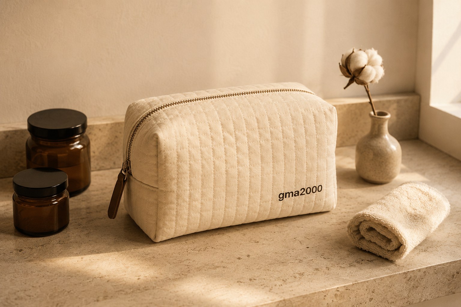 Render of a custom cosmetic bag