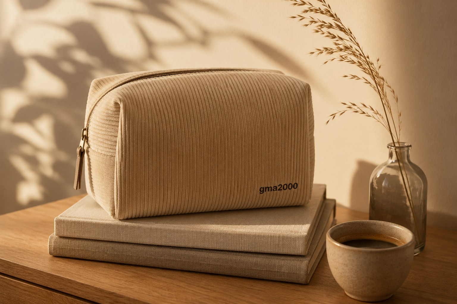 Render of a custom corduroy pouch